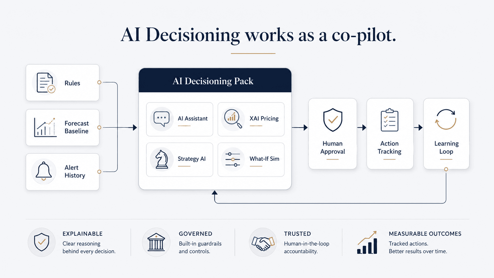 AI Decisioning works as a co-pilot.